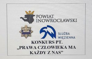 Baner promujący konkurs z logo powiatu, policji , zakładu karnego